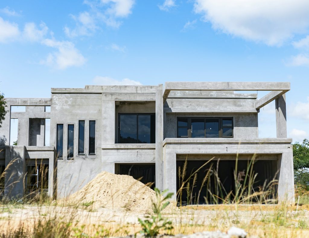 Concrete house under construction
