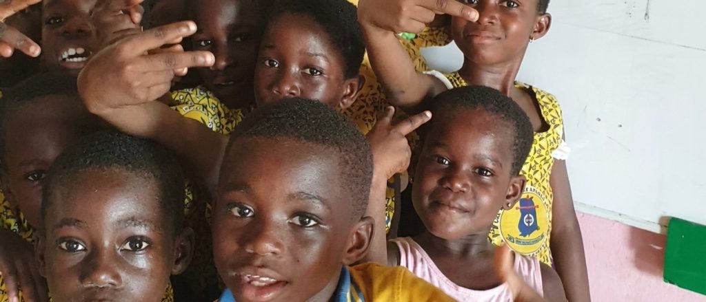 Children at a Rider Steel community event